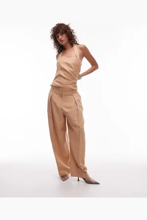 MANGO – Elegante Ballonhose in Beige mit Bundfalte vorne, Kombiteil
