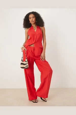 MANGO – Elegante, gerade geschnittene Hose aus Leinen in , Kombiteil
