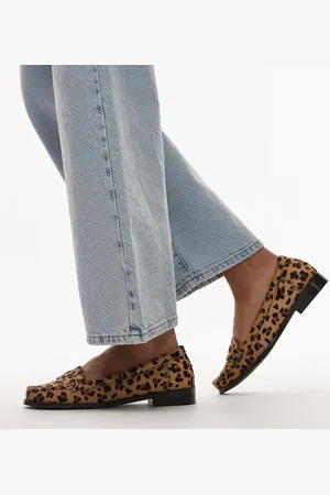 Bronx – New-Rana – Penny-Loafer aus Leder mit Leopardenmuster
