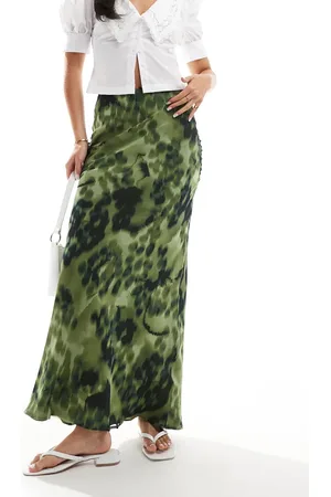ASOS – Chiffon-Maxirock mit verwischtem Animalprint