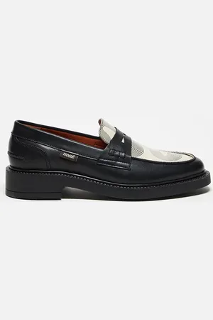 Noak – Made in Portugal – Loafer aus schwarzem Leder mit geometrischem Design