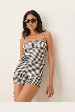 ASOS – Neckholder-Camisole mit Vichy-Karomuster, Kombiteil