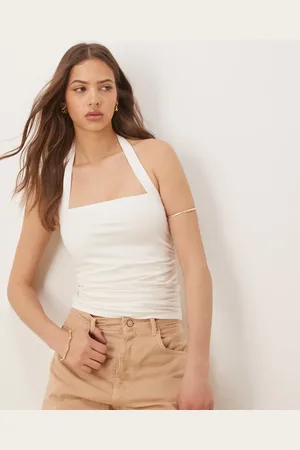 Abercrombie & Fitch – Ärmelloses Neckholder-Oberteil in mit eckigem Ausschnitt