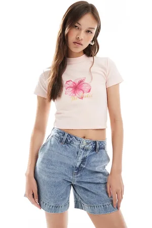 Object – Denim-Shorts in mittelblauer Vintage-Waschung
