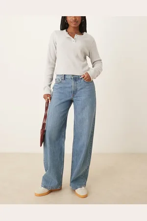 Abercrombie & Fitch – Loose-Fit-Jeans in heller Waschung mit hohem Bund
