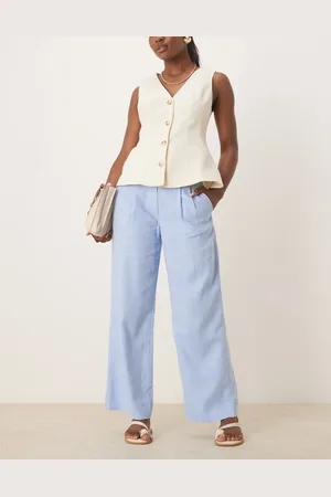 Abercrombie & Fitch – Curve Love – Leinenhose in mit niedrigem Bund