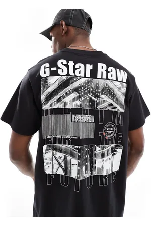 G-Star – Oversize-T-Shirt in mit Barcode-Print auf Brust und Rücken