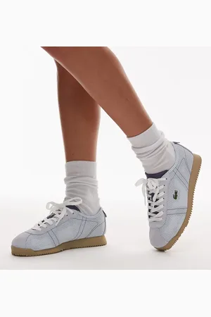 Lacoste – Club – Niedrige Netzstoff-Sneaker in Hellblau