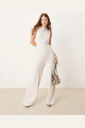 JDY – Hose in Creme mit weitem Bein, Kombiteil