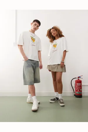 COLLUSION Unisex – T-Shirt in mit Kurze-Print