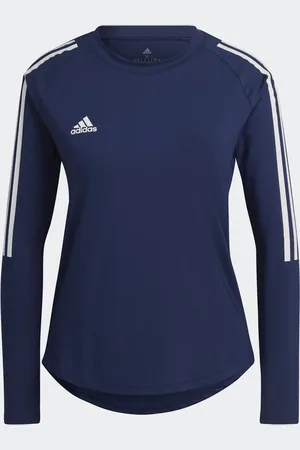 adidas – Hilo – Langärmliges Trikot in Team Navy Blue 2 / Weiß