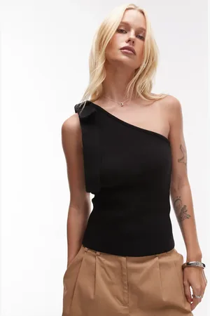 MANGO – Strick-Oberteil in mit One-Shoulder-Träger und Bindedetail