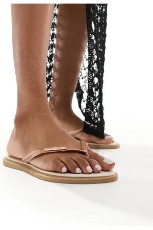 Havaianas – Schmale, spitze Zehenstegsandalen in Roségold