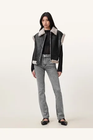 AllSaints – Haldan – Schmale Bootcut-Jeans in verwaschenem