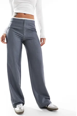 Stradivarius – Elegante Hose in mit Bund-Detail aus Spitze