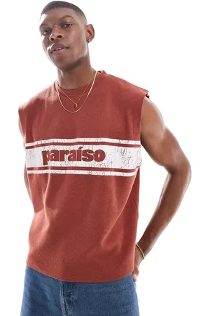 ASOS – Oversize-Tanktop in mit Sport-Print und Waffelstruktur