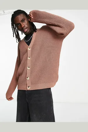 ASOS – Gerippter Oversize-Seemanns-Strickpullover in Hellbeige