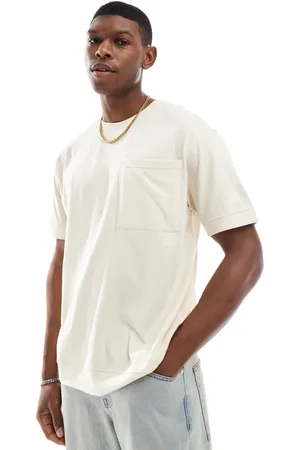 Another Influence – Oversize-T-Shirt in Ecru mit Ziernaht