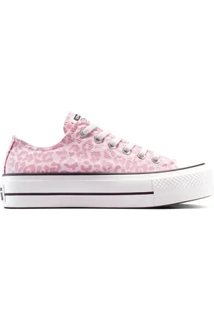 Converse – Chuck Taylor All Star Lift – Sneaker mit Leopardenmuster in Sugar Berry/Vintage White und Plateausohle