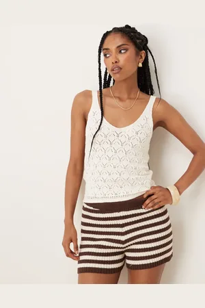 MANGO – Gehäkeltes Camisole-Top in Beige