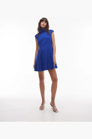 & OTHER STORIES – Hochgeschlossenes, ärmelloses Minikleid in leuchtendem mit betonter Schulterpartie