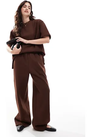 ASOS – Oversize-Jogginghose in Schokobraun mit abgerundetem Beinschnitt, Kombiteil