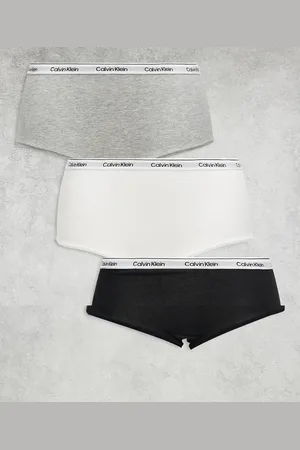 Calvin Klein – Moderne Boyshorts im 3er-Pack in Schwarz/Weiß/Grau mit Logobund