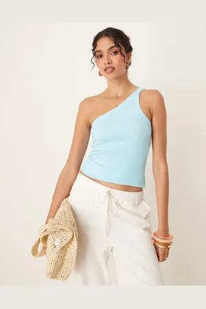 Abercrombie & Fitch – Geripptes asymmetrisches One-Shoulder-Top in