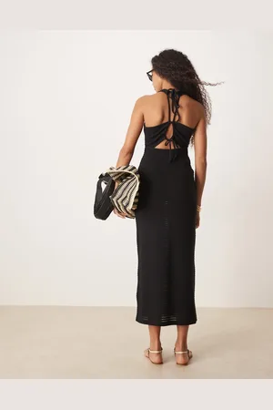ASOS – Gehäkeltes ärmelloses Midikleid in mit Stretch-Rückendetail
