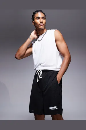 ASOS – Schmale Shorts aus strukturiertem Netzstoff in mit Print