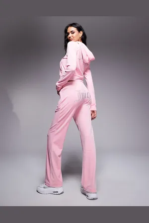 Juicy Couture – Velours-Jogginghose in mit Strass-Logo, Kombiteil