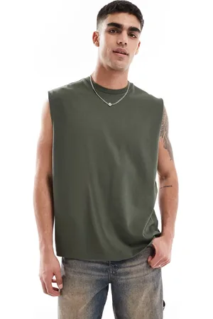 ASOS – Schweres Oversize-Tanktop in Khaki