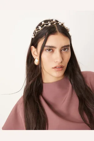 ASOS – Mehrreihiger Haarreif mit Perlen und welligem Design