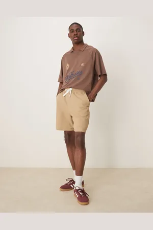 ASOS – Oversize-Shorts in Beige mit Waffelstruktur