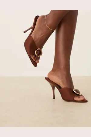 ASOS – Noon – Mules in mit Besatz und hohem Absatz