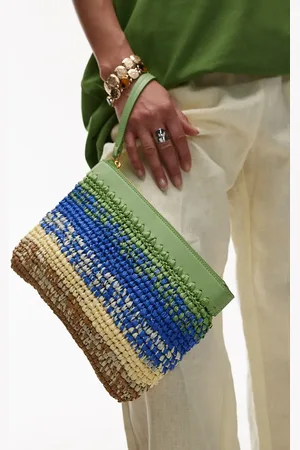 MANGO – Clutch aus Bast in mit Farbverlauf