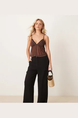 ASOS Petite – Hose in mit Leinenanteil und lockerem, geradem Schnitt
