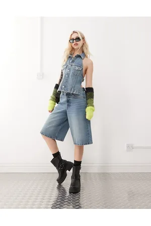 COLLUSION – Jeans-Jorts in Vintage-Waschung