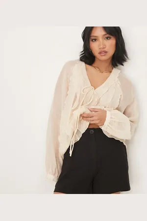 ASOS Petite – Locker sitzende Dad-Shorts in mit Leinenanteil