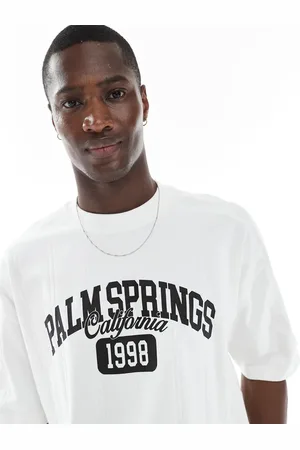 ASOS – Kastiges Oversize-T-Shirt aus breit geripptem, schwerem Stoff in mit City-Print, 280 g/m²