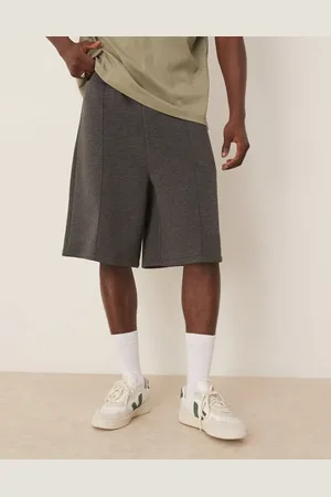 ASOS – Oversize-Shorts in Anthrazit meliert mit Neopren-Optik