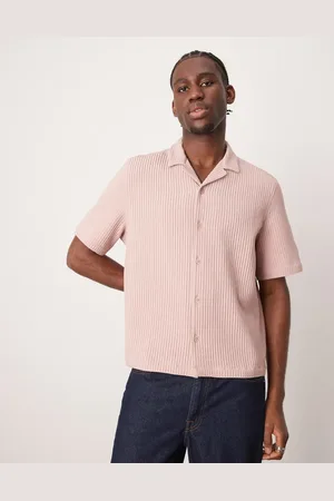 ASOS – Kastiges, plissiertes Hemd in mit Reverskragen und lockerer Passform, Kombiteil