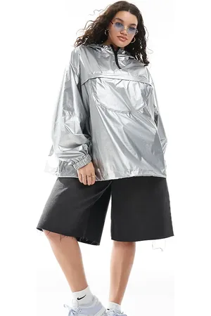 ASOS ASOS DESIGN Curve – Pac-A-Mac – Regenjacke in Metallic