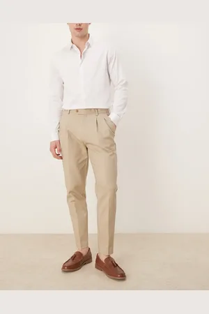 ASOS – Elegante, schmal zulaufende Chinohose aus Baumwolle in Kamelbraun