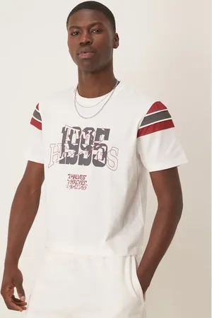 ASOS – Kastiges T-Shirt in mit Sport-Print und Einsätzen