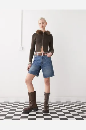 COLLUSION – Dad-Shorts aus Denim in mittlerer Waschung