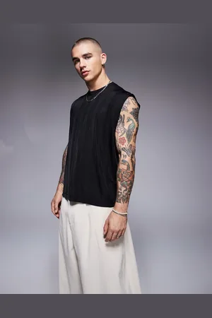 ASOS – Kastiges Oversize-Tanktop aus transparentem Rippstoff in