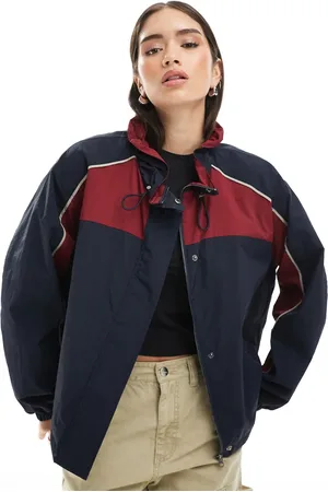 ASOS – Regenjacke im Blockfarbendesign mit gerafftem Kragen
