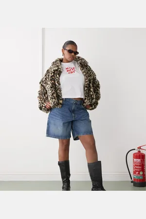 COLLUSION Plus – Dad-Shorts aus Denim in mittlerer Waschung