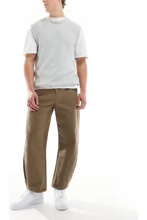 ASOS – Oversize-Hose aus braunem Canvas mit „ADS“-Logo
